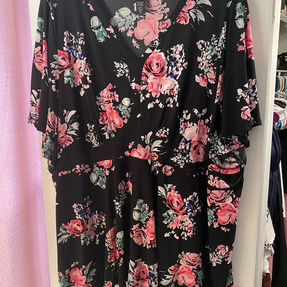 Black floral torrid blouse